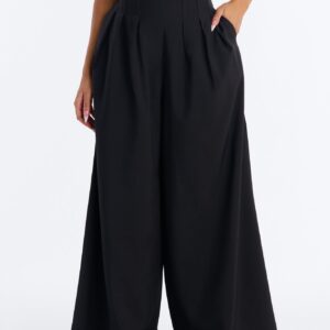 Talia Drape Wide-Leg Pant with Corset Waist Details - Image 2