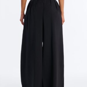 Talia Drape Wide-Leg Pant with Corset Waist Details - Image 4