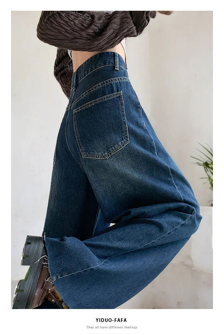 High-waisted Fashionable Wide-leg Flare Jeans For Women - Image 5