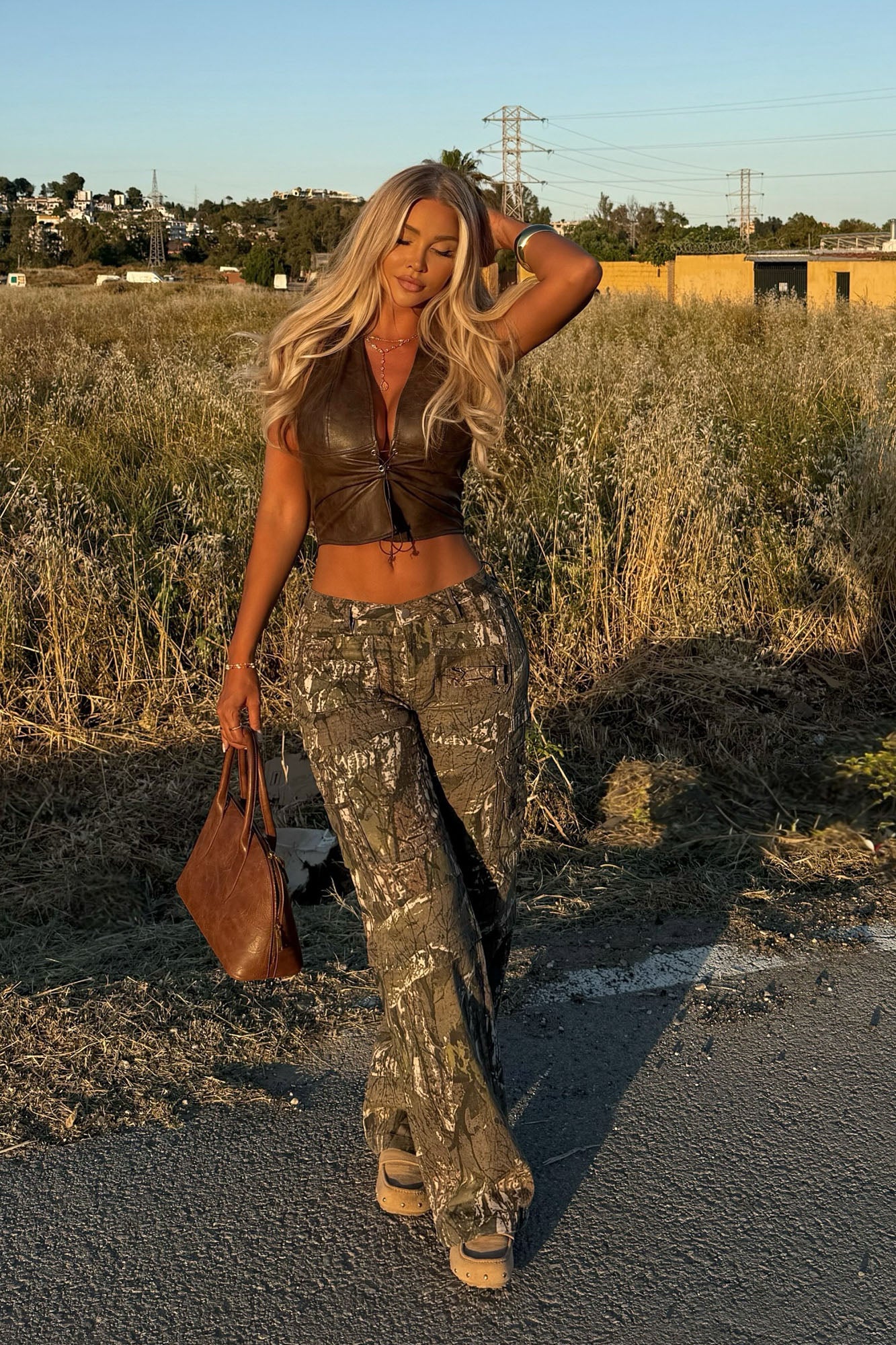 Tall Slouchy Camo Multi-Pocket Cargo Jeans - Image 1