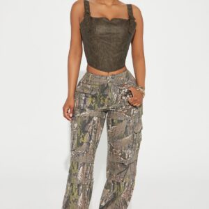 Tall Slouchy Camo Multi-Pocket Cargo Jeans - Image 2