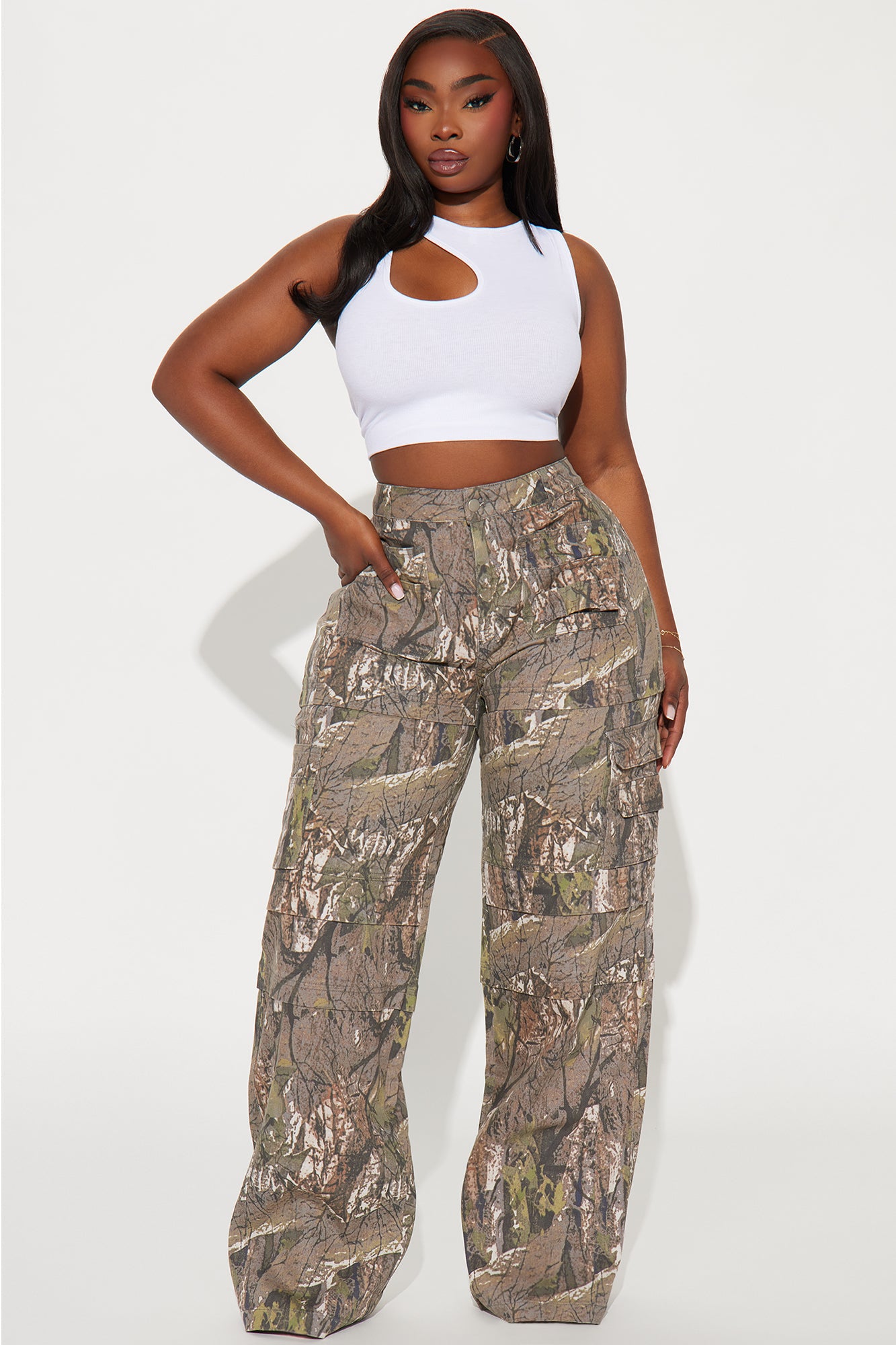 Tall Slouchy Camo Multi-Pocket Cargo Jeans - Image 5
