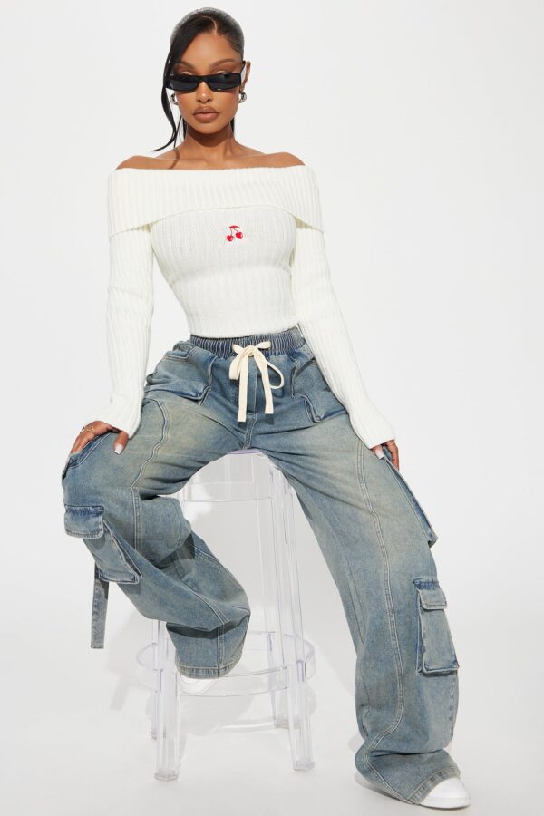 Tall Slouchy Multi-Pocket Cargo Jeans in Vintage Wash