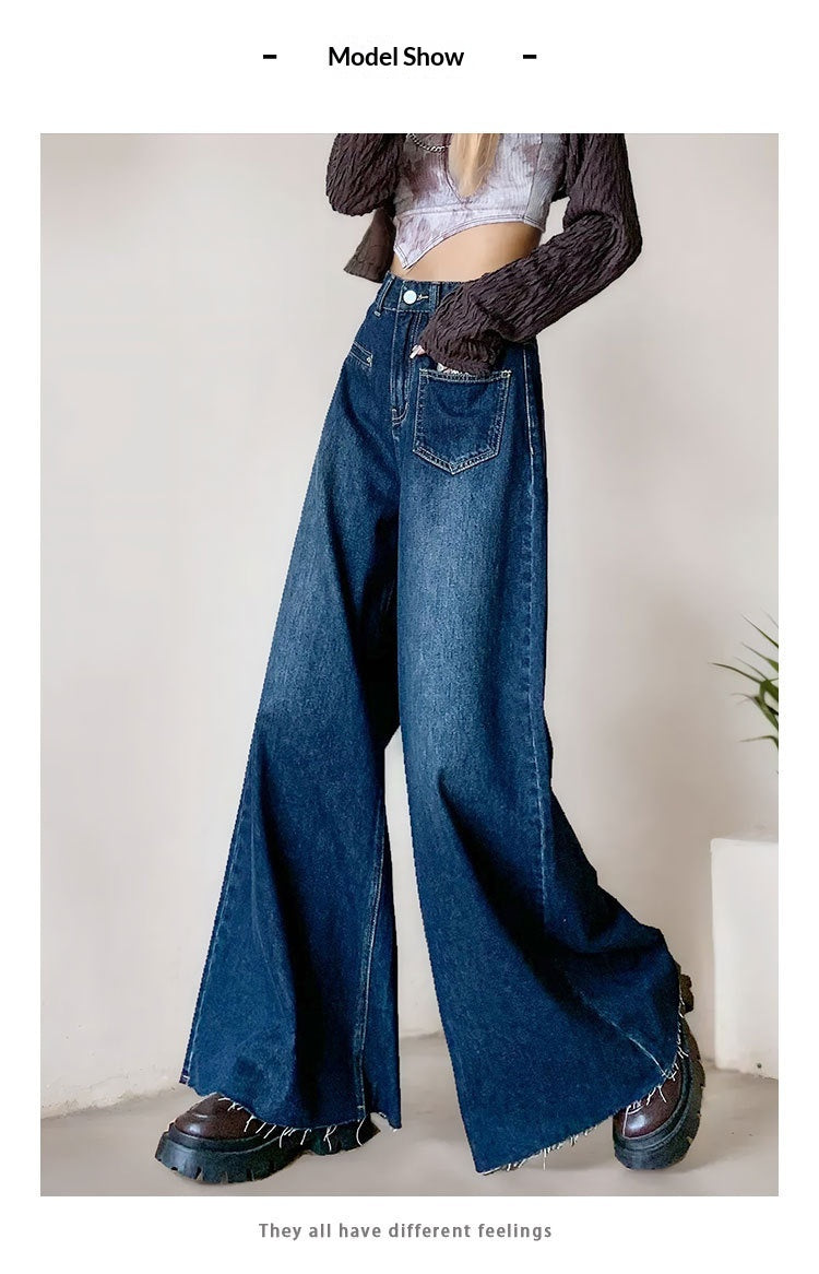 High-waisted Fashionable Wide-leg Flare Jeans For Women - Image 3