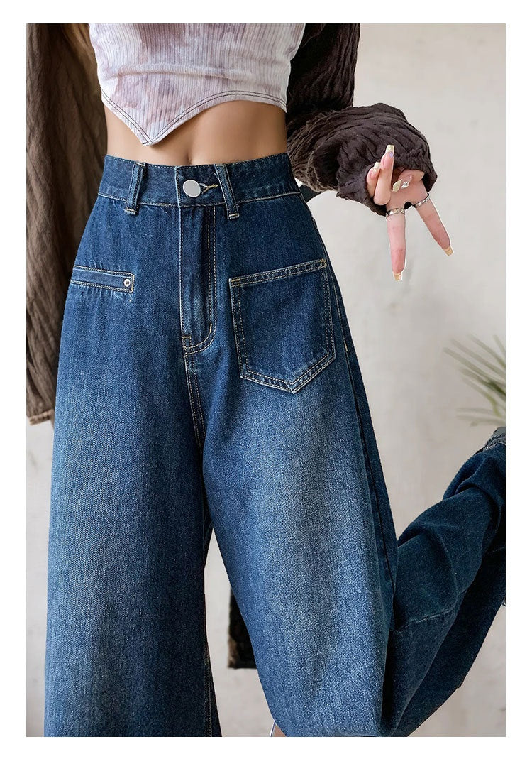 High-waisted Fashionable Wide-leg Flare Jeans For Women - Image 8