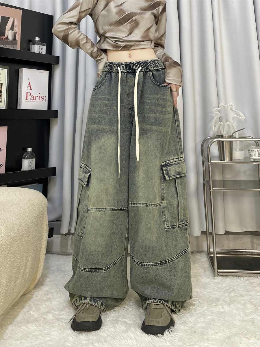 Cool Drag Girl American Retro Wide-leg Jeans - Image 4