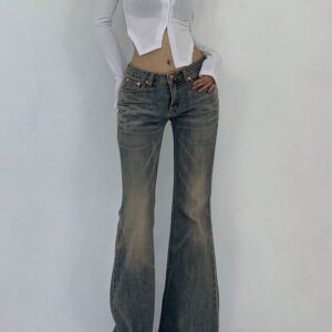 New-style Vintage Distressed Washed Denim Jeans That Flatter Your - Image 4