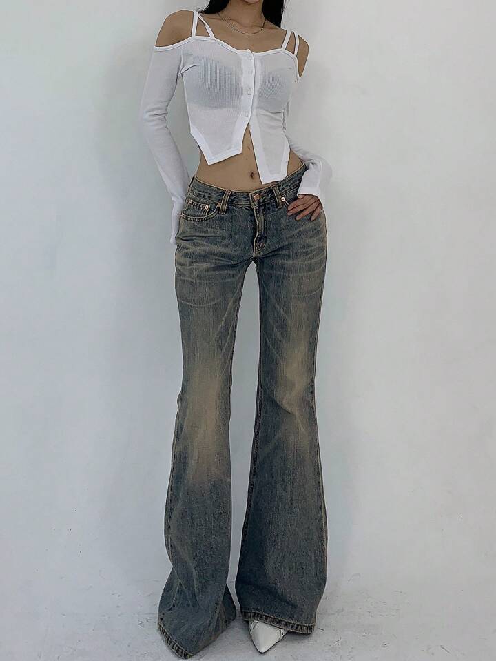 New-style Vintage Distressed Washed Denim Jeans That Flatter Your - Image 4