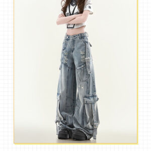 Women's Utility Straight Leg Multi-Pocket Jeans - Image 1