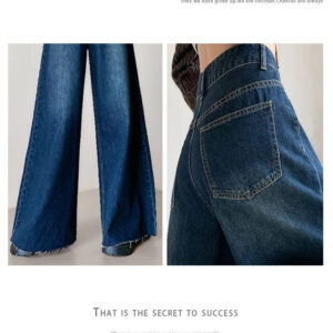High-waisted Fashionable Wide-leg Flare Jeans For Women - Image 9