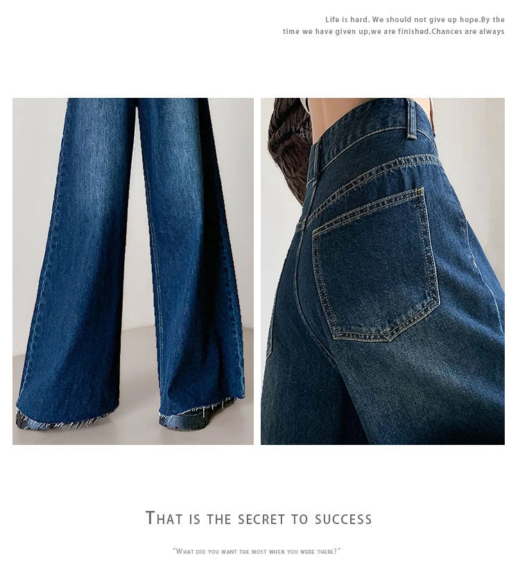High-waisted Fashionable Wide-leg Flare Jeans For Women - Image 9