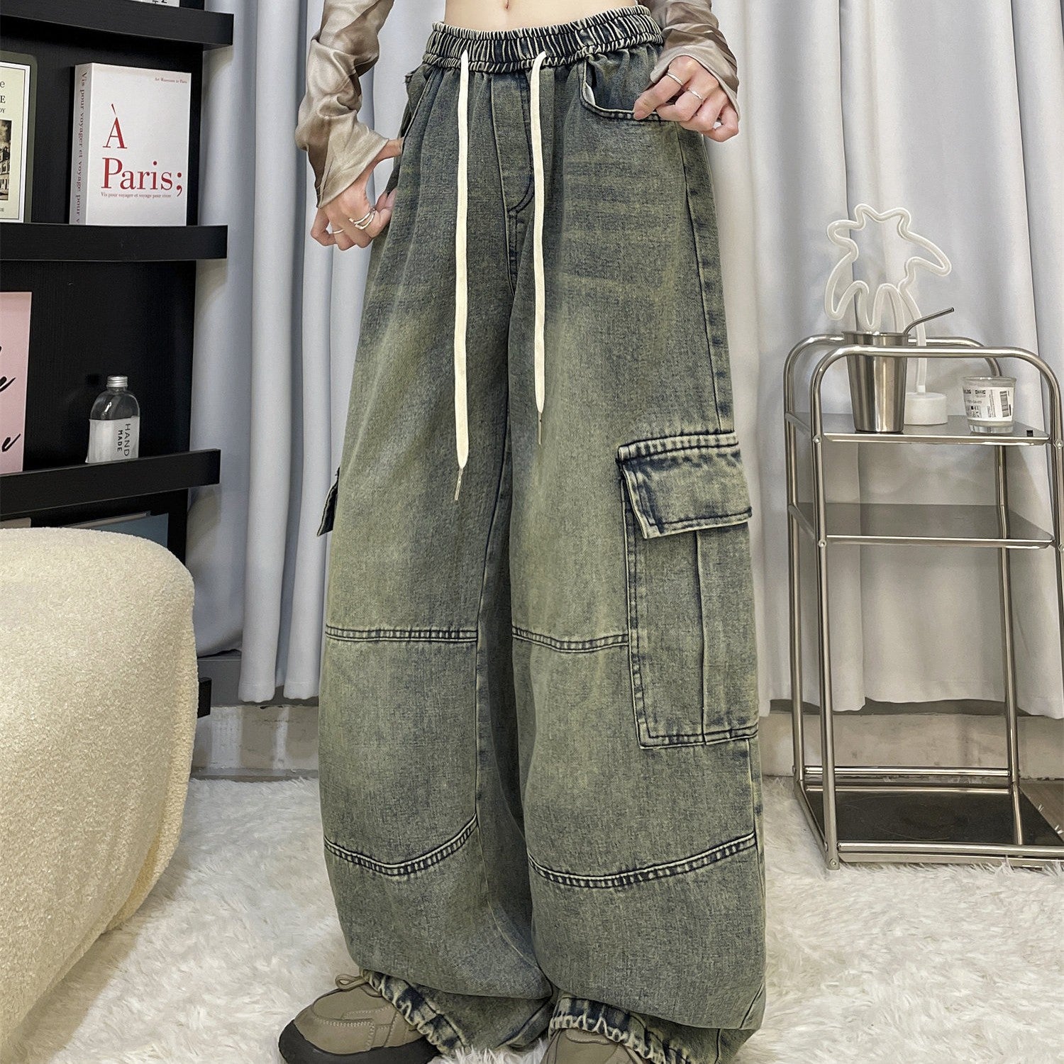 Cool Drag Girl American Retro Wide-leg Jeans - Image 6