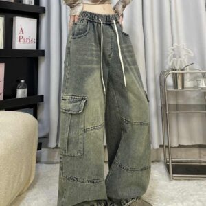 Cool Drag Girl American Retro Wide-leg Jeans - Image 2