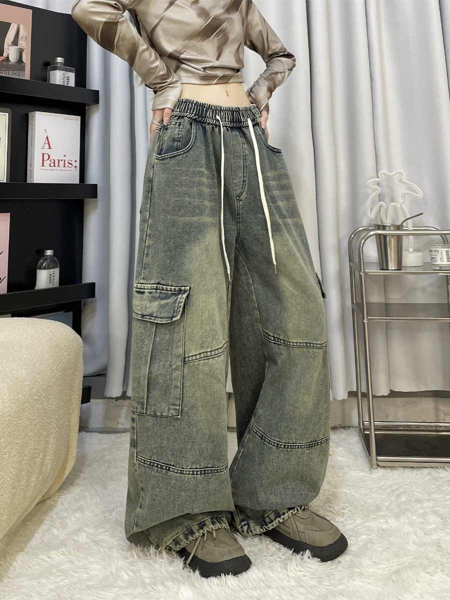 Cool Drag Girl American Retro Wide-leg Jeans - Image 2