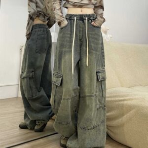 Cool Drag Girl American Retro Wide-leg Jeans - Image 3