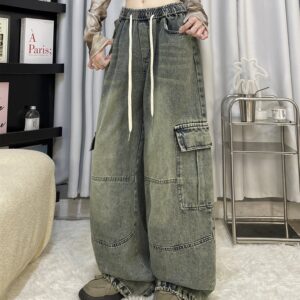 Cool Drag Girl American Retro Wide-leg Jeans - Image 1