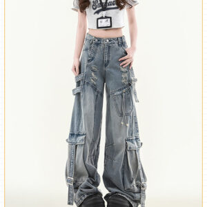 Women's Utility Straight Leg Multi-Pocket Jeans - Image 7
