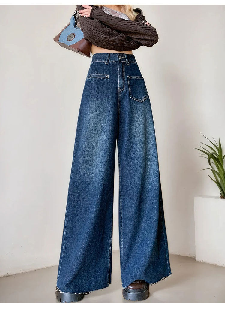 High-waisted Fashionable Wide-leg Flare Jeans For Women - Image 1
