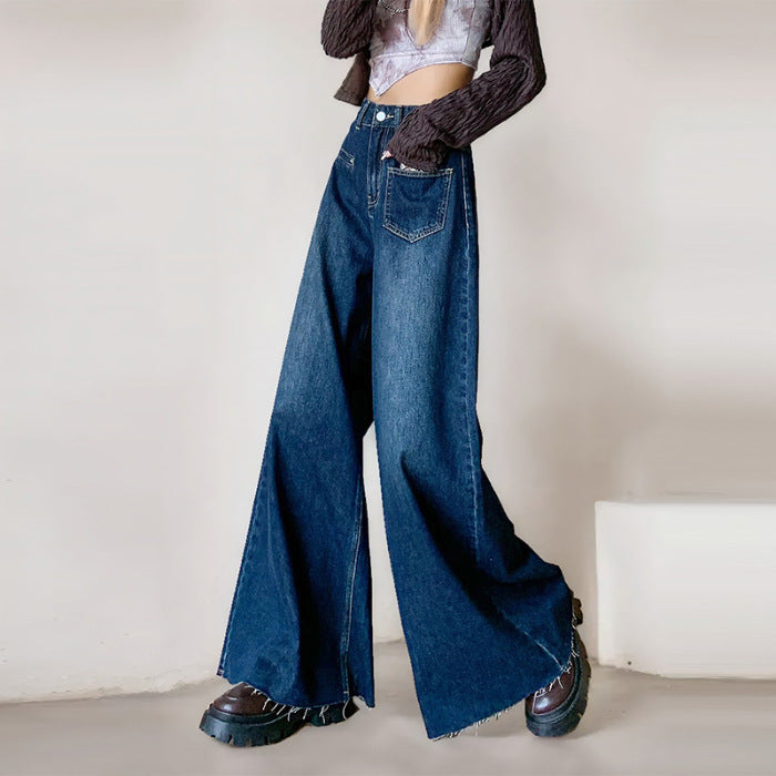 High-waisted Fashionable Wide-leg Flare Jeans For Women - Image 2